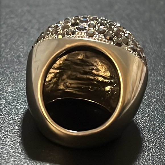 Fossil Whimsical Silver Plated Multi Crystal Rhinestone Chunky Owl Ring - Picture 12 of 16